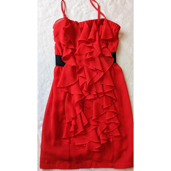 F21 Red Ruffles Dress - Picture 2 of 3